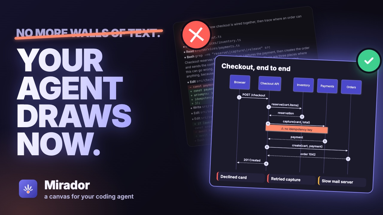 The trailer: no more walls of text, your agent draws now